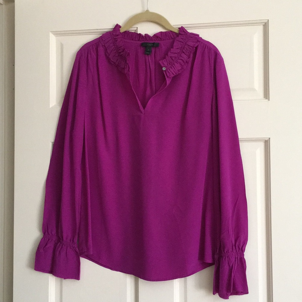 J.Crew 100% silk purple blouse